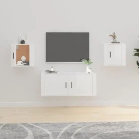 Muebles para TV de pared 2 uds blanco brillante 40x34,5x40 cm de vidaXL, Muebles TV - Ref: Foro24-816645, Precio: 49,32 €, De...