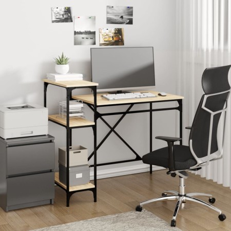 Escritorio con estantes madera contrachapada roble 105x50x90 cm de vidaXL, Escritorios - Ref: Foro24-826715, Precio: 62,12 €,...