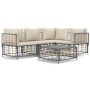 Juego de muebles de jardín 5 pzas cojines antracita ratán PE de vidaXL, Sofás de exterior - Ref: Foro24-3186748, Precio: 413,...