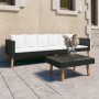 Set de muebles de jardín 2 pzas y cojines ratán sintético negro en Conjuntos de jardín | Comprar online en Foru.es