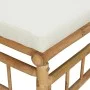 Garden furniture set 2 pieces bamboo and cream white cushions by vidaXL, Modular outdoor sofas - Ref: Foro24-362298, Price: 2...
