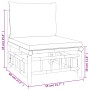 Set de muebles de jardín 2 piezas bambú y cojines blanco crema de vidaXL, Sofás modulares de exterior - Ref: Foro24-362298, P...