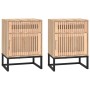 Mesitas noche 2 uds hierro y madera contrachapada 40x30x55,5 cm de vidaXL, Mesitas de noche - Ref: Foro24-352096, Precio: 91,...