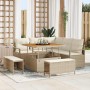 Conjunto de sofá de jardín con cojín 8 pcs Beige Poliratán en Sofás de exterior | Comprar online en Foru.es