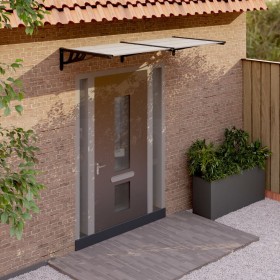 Marquesina puerta policarbonato negro y transparente 199x90 cm de vidaXL, Toldos - Ref: Foro24-153685, Precio: 75,31 €, Descu...