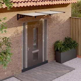 Marquesina puerta policarbonato negro y transparente 199x90 cm de vidaXL, Toldos - Ref: Foro24-153685, Precio: 75,38 €, Descu...