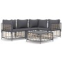 Juego de muebles de jardín 5 pzas cojines antracita ratán PE de vidaXL, Sofás de exterior - Ref: Foro24-3186749, Precio: 414,...