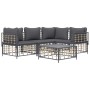 Juego de muebles de jardín 5 pzas cojines antracita ratán PE de vidaXL, Sofás de exterior - Ref: Foro24-3186749, Precio: 414,...