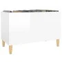 Mueble discos madera contrachapada blanco brillo 74,5x38x48 cm de vidaXL, Almacenamiento para CD y DVD - Ref: Foro24-831959, ...