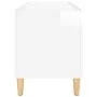 Mueble discos madera contrachapada blanco brillo 74,5x38x48 cm de vidaXL, Almacenamiento para CD y DVD - Ref: Foro24-831959, ...