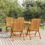 Sillas de jardín reclinables 4 unidades madera maciza de teca de vidaXL, Sillas de jardín - Ref: Foro24-3154923, Precio: 632,...