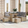 Conjunto de sofás de jardín 8 pcs Beige ratán sintético en Sofás de exterior | Comprar online en Foru.es