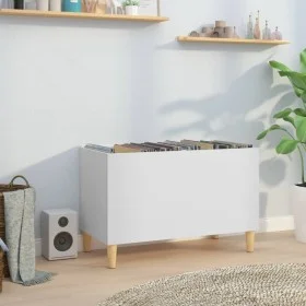 Mueble para discos madera contrachapada blanco 74,5x38x48 cm de vidaXL, Almacenamiento para CD y DVD - Ref: Foro24-831957, Pr...