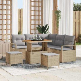 Conjunto de sofás de jardín 8 pcs Beige ratán sintético en Sofás de exterior | Comprar online en Foru.es
