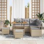 Conjunto de sofás de jardín 8 pcs Beige ratán sintético en Sofás de exterior | Comprar online en Foru.es