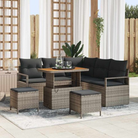 Conjunto de sofás de jardín 8 pcs Gris ratán sintético en Sofás de exterior | Comprar online en Foru.es