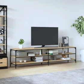 Mueble TV metal y madera contrachapada roble Sonoma 200x30x50cm de vidaXL, Muebles TV - Ref: Foro24-826760, Precio: 82,43 €, ...