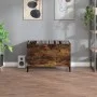 Mueble discos madera contrachapada roble ahumado 74,5x38x48 cm de vidaXL, Almacenamiento para CD y DVD - Ref: Foro24-831970, ...