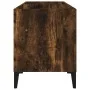 Mueble discos madera contrachapada roble ahumado 74,5x38x48 cm de vidaXL, Almacenamiento para CD y DVD - Ref: Foro24-831970, ...