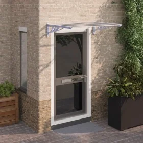 Marquesina puerta policarbonato gris y transparente 122x90 cm de vidaXL, Toldos - Ref: Foro24-153690, Precio: 53,43 €, Descue...