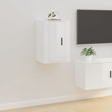Mueble para TV de pared blanco brillante 40x34,5x60 cm de vidaXL, Muebles TV - Ref: Foro24-816660, Precio: 41,32 €, Descuento: %