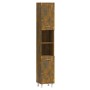 Armario de baño madera contrachapada roble ahumado 30x30x179 cm de vidaXL, Muebles de baño - Ref: Foro24-825831, Precio: 76,9...