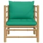 Sofá de jardín bambú con cojines verde de vidaXL, Sofás modulares de exterior - Ref: Foro24-362296, Precio: 94,31 €, Descuent...