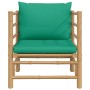 Sofá de jardín bambú con cojines verde de vidaXL, Sofás modulares de exterior - Ref: Foro24-362296, Precio: 100,38 €, Descuen...