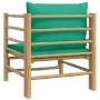 Sofá de jardín bambú con cojines verde de vidaXL, Sofás modulares de exterior - Ref: Foro24-362296, Precio: 94,31 €, Descuent...