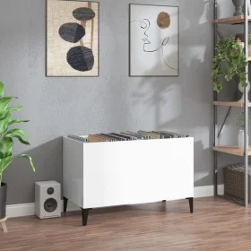 Glossy white plywood disc cabinet 74.5x38x48 cm by vidaXL, CD and DVD storage - Ref: Foro24-831967, Price: 35,54 €, Discount: %