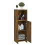 Armario de baño madera contrachapada roble ahumado 30x30x95 cm de vidaXL, Muebles de baño - Ref: Foro24-825837, Precio: 32,91...