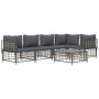 Juego de muebles de jardín 6 pzas cojines antracita ratán PE de vidaXL, Sofás de exterior - Ref: Foro24-3186753, Precio: 494,...