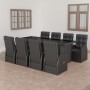 Set comedor de jardín 9 piezas y cojines ratán sintético negro en Conjuntos de jardín | Comprar online en Foru.es