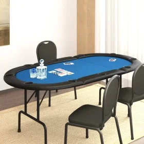 Folding poker table for 10 players blue 206x106x75 cm by vidaXL, Game and poker tables - Ref: Foro24-80403, Price: 206,22 €, ...