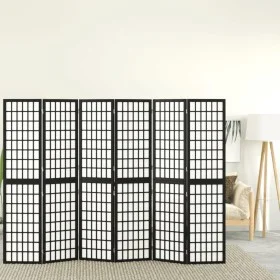 Biombo plegable con 6 paneles estilo japonés negro 240x170 cm de vidaXL, Divisores de ambientes - Ref: Foro24-352082, Precio:...
