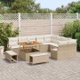 Conjunto de sofá de jardín con cojín 12 pcs Beige Poliratán en Sofás de exterior | Comprar online en Foru.es