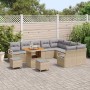 Conjunto de sofá de jardín con cojín 12 pcs Beige Poliratán en Sofás de exterior | Comprar online en Foru.es