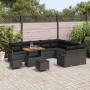 Conjunto de sofá de jardín con cojín 12 pcs Negro Poliratán en Sofás de exterior | Comprar online en Foru.es