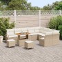 Conjunto de sofá de jardín con cojín 12 pcs Beige Poliratán en Sofás de exterior | Comprar online en Foru.es