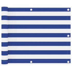 Toldo para balcón tela oxford blanco y azul 75x400 cm en Sombrillas | Comprar online en Foru.es