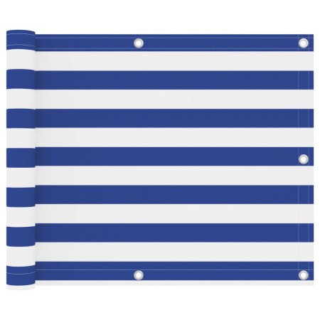 Toldo para balcón tela oxford blanco y azul 75x400 cm en Sombrillas | Comprar online en Foru.es