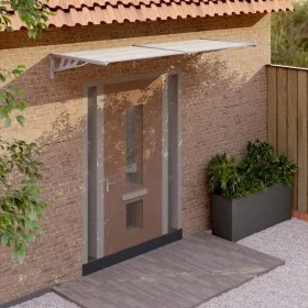 Marquesina puerta policarbonato gris y transparente 239x90 cm de vidaXL, Toldos - Ref: Foro24-153693, Precio: 80,53 €, Descue...