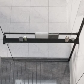 Estante para pared de ducha aluminio negro 90 cm de vidaXL, Accesorios para el baño - Ref: Foro24-153616, Precio: 44,83 €, De...