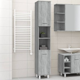 Armario de baño madera contrachapada gris Sonoma 30x30x179 cm de vidaXL, Muebles de baño - Ref: Foro24-825832, Precio: 90,27 ...