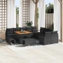 Conjunto de sofá de jardín con cojín 13 pcs Negro Poliratán en Sofás de exterior | Comprar online en Foru.es