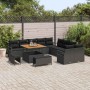 Conjunto de sofá de jardín con cojín 13 pcs Negro Poliratán en Sofás de exterior | Comprar online en Foru.es