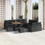 Conjunto de sofá de jardín con cojín 13 pcs Negro Poliratán en Sofás de exterior | Comprar online en Foru.es