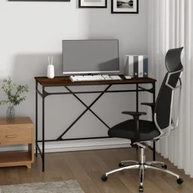 Escritorio hierro madera contrachapada marrón roble 100x50x75cm de vidaXL, Escritorios - Ref: Foro24-826723, Precio: 92,96 €,...