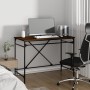 Escritorio hierro madera contrachapada marrón roble 100x50x75cm de vidaXL, Escritorios - Ref: Foro24-826723, Precio: 92,96 €,...