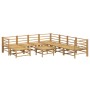 Set de muebles de jardín 9 piezas bambú y cojines gris claro de vidaXL, Conjuntos de jardín - Ref: Foro24-3155100, Precio: 91...